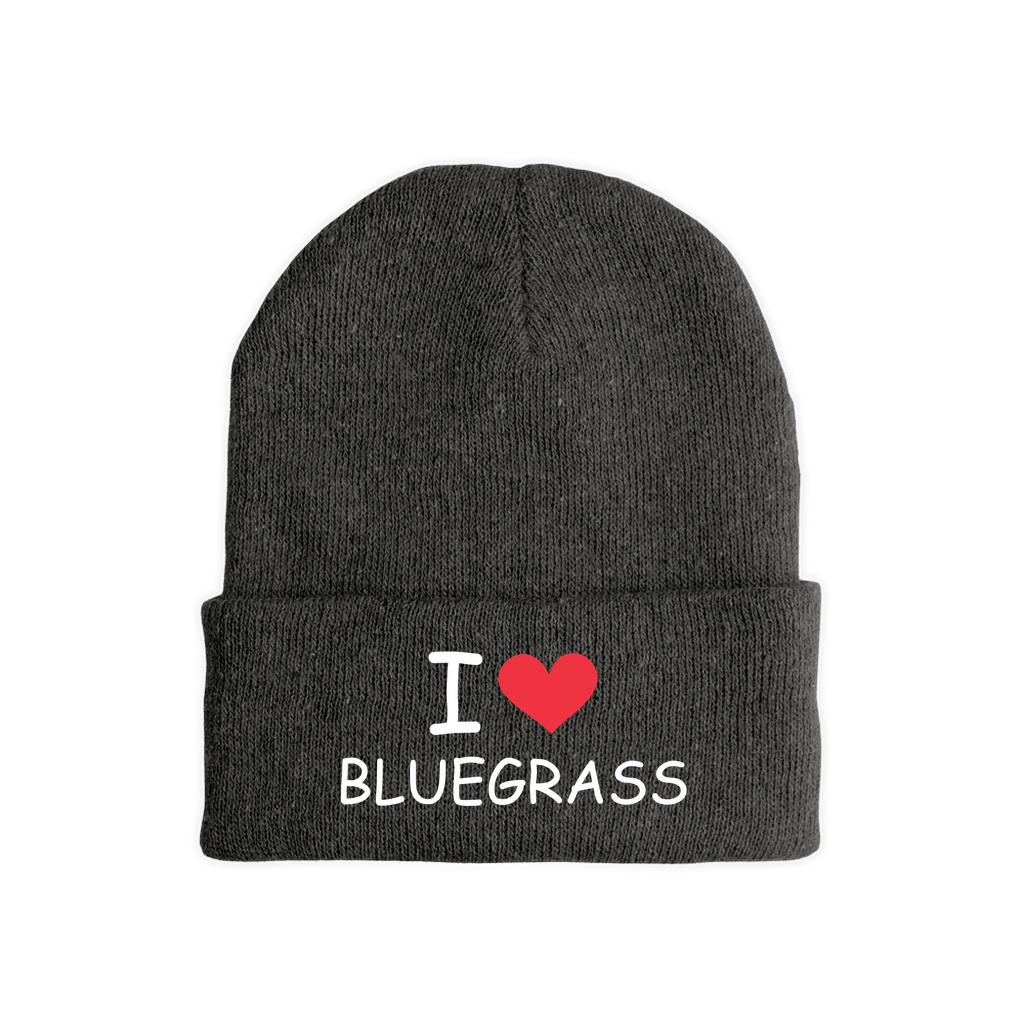 I Heart Love Bluegrass Beanie, Festival Stocking Cap