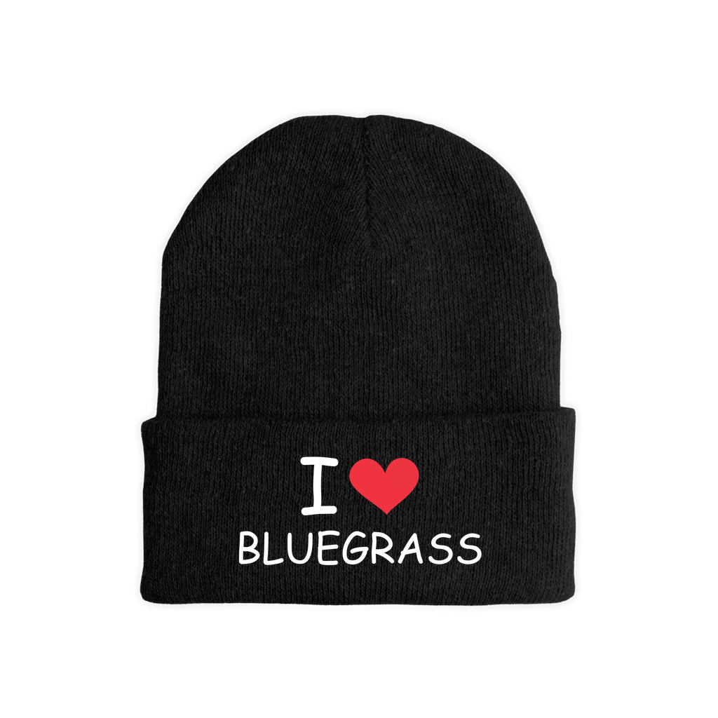 I Heart Love Bluegrass Beanie, Festival Stocking Cap