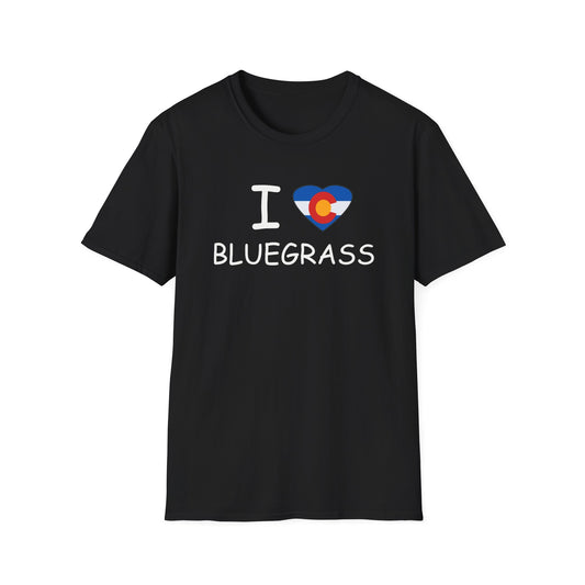 I Heart Love Colorado Bluegrass T-Shirt, Music Lover Gift, Festival Shirt
