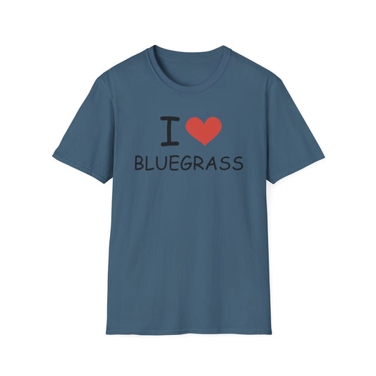 I Love Bluegrass T-Shirt, Music Lover Gift, Festival Shirt