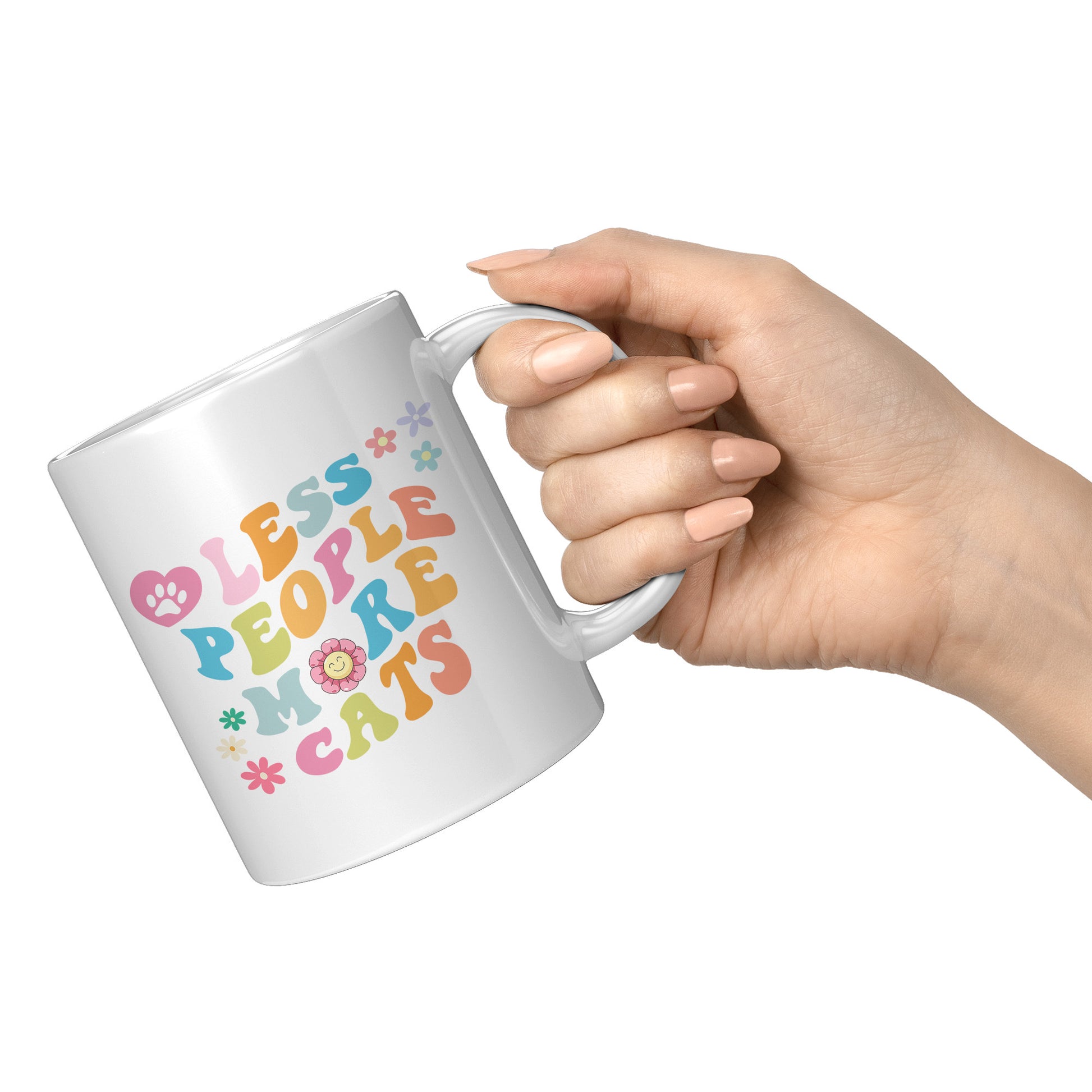 Less People More Cats 11oz Mug, Coffee Drinker Gift, Cat Lover Gift, Funny Cat Coffee Mug
