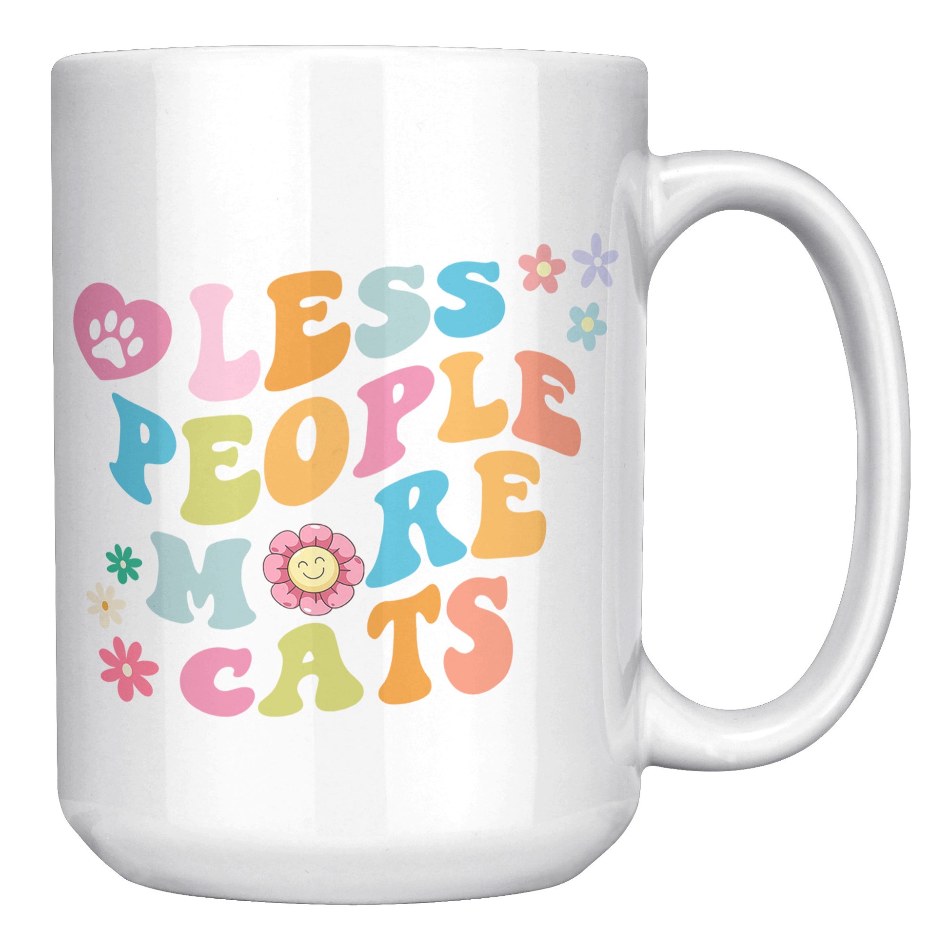 Less People More Cats 15oz Mug, Coffee Drinker Gift, Cat Lover Gift, Funny Cat Coffee Mug