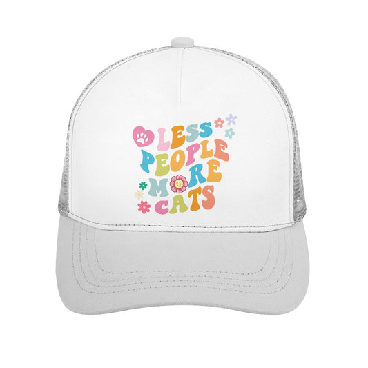 Less People More Cats Gray Foam Trucker Hat