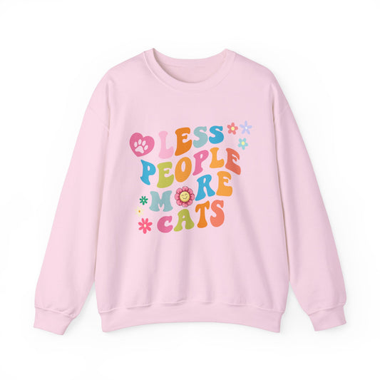 Less People More Cats Unisex Heavy Blend™ Crewneck Sweatshirt, Funny Cat Sweatshirt, Cat Lover Gift, Cat sweatshirt, Cats, Boyfriend Gift, Girlfriend Gift, Mom Gift, Dad Gift