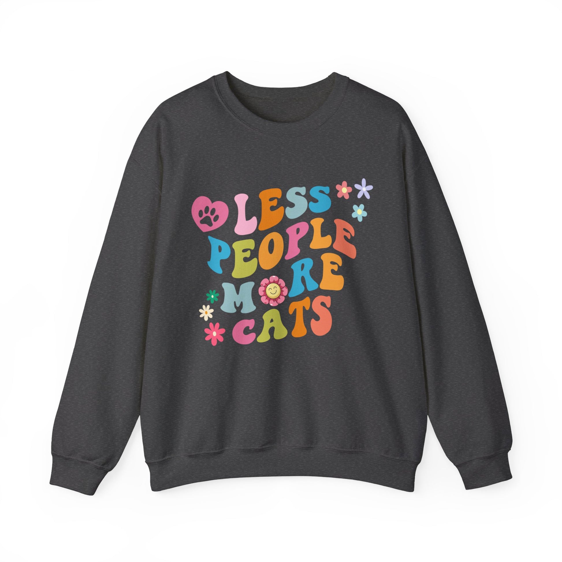 Less People More Cats Unisex Heavy Blend™ Crewneck Sweatshirt, Funny Cat Sweatshirt, Cat Lover Gift, Cat sweatshirt, Cats, Boyfriend Gift, Girlfriend Gift, Mom Gift, Dad Gift