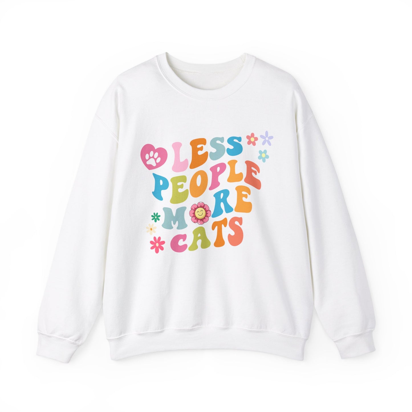 Less People More Cats Unisex Heavy Blend™ Crewneck Sweatshirt, Funny Cat Sweatshirt, Cat Lover Gift, Cat sweatshirt, Cats, Boyfriend Gift, Girlfriend Gift, Mom Gift, Dad Gift