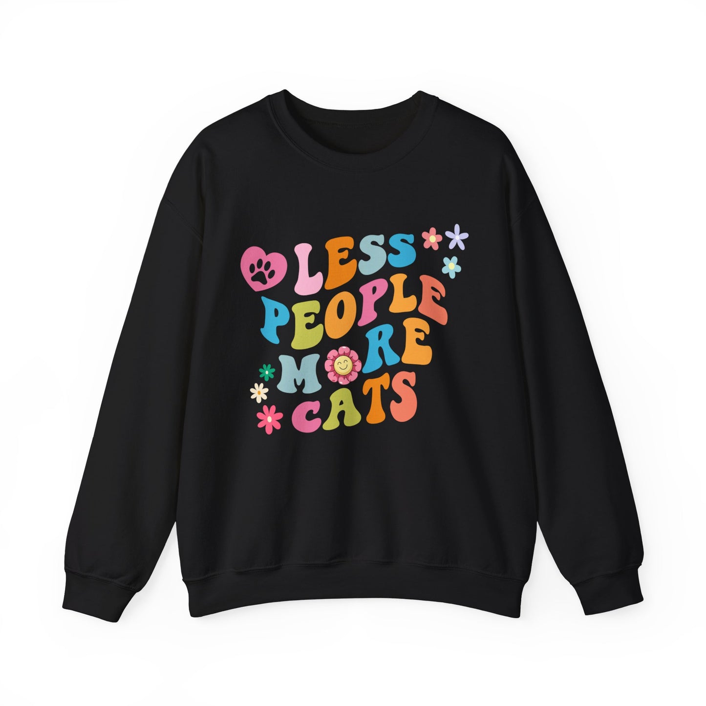 Less People More Cats Unisex Heavy Blend™ Crewneck Sweatshirt, Funny Cat Sweatshirt, Cat Lover Gift, Cat sweatshirt, Cats, Boyfriend Gift, Girlfriend Gift, Mom Gift, Dad Gift