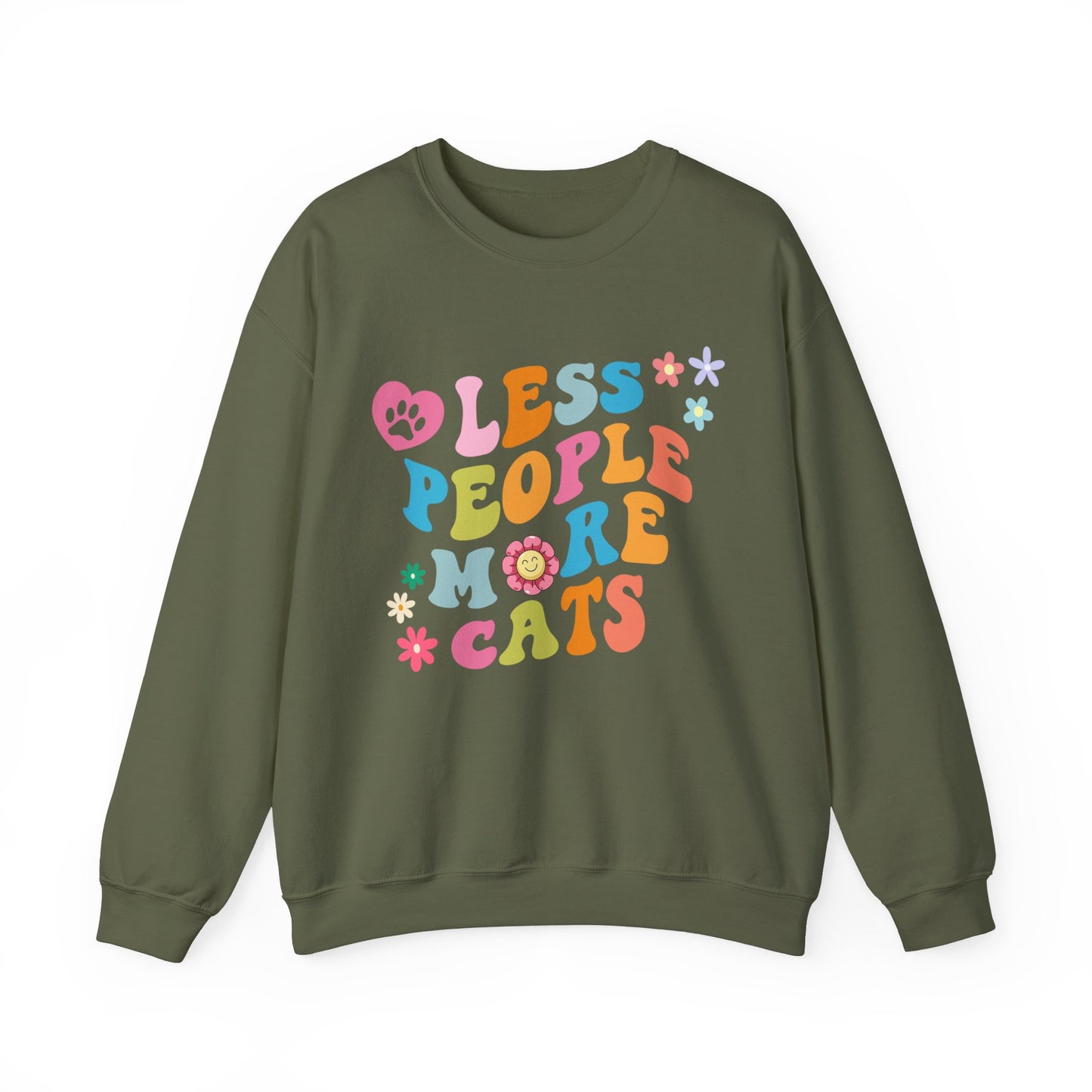 Less People More Cats Unisex Heavy Blend™ Crewneck Sweatshirt, Funny Cat Sweatshirt, Cat Lover Gift, Cat sweatshirt, Cats, Boyfriend Gift, Girlfriend Gift, Mom Gift, Dad Gift