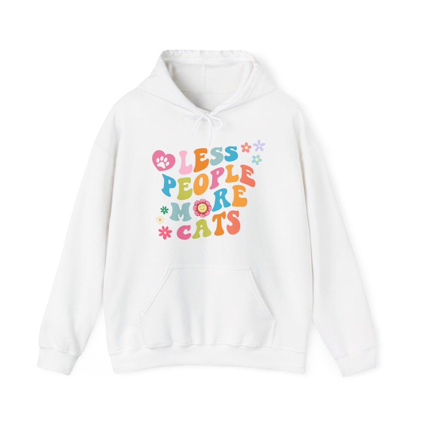 Less People More Cats Unisex Heavy Blend™ Hooded Sweatshirt, Funny Cat Hoodie, Cat Lover Gift, Cat Hoodie, Cats, Boyfriend Gift, Girlfriend Gift, Mom Gift, Dad Gift