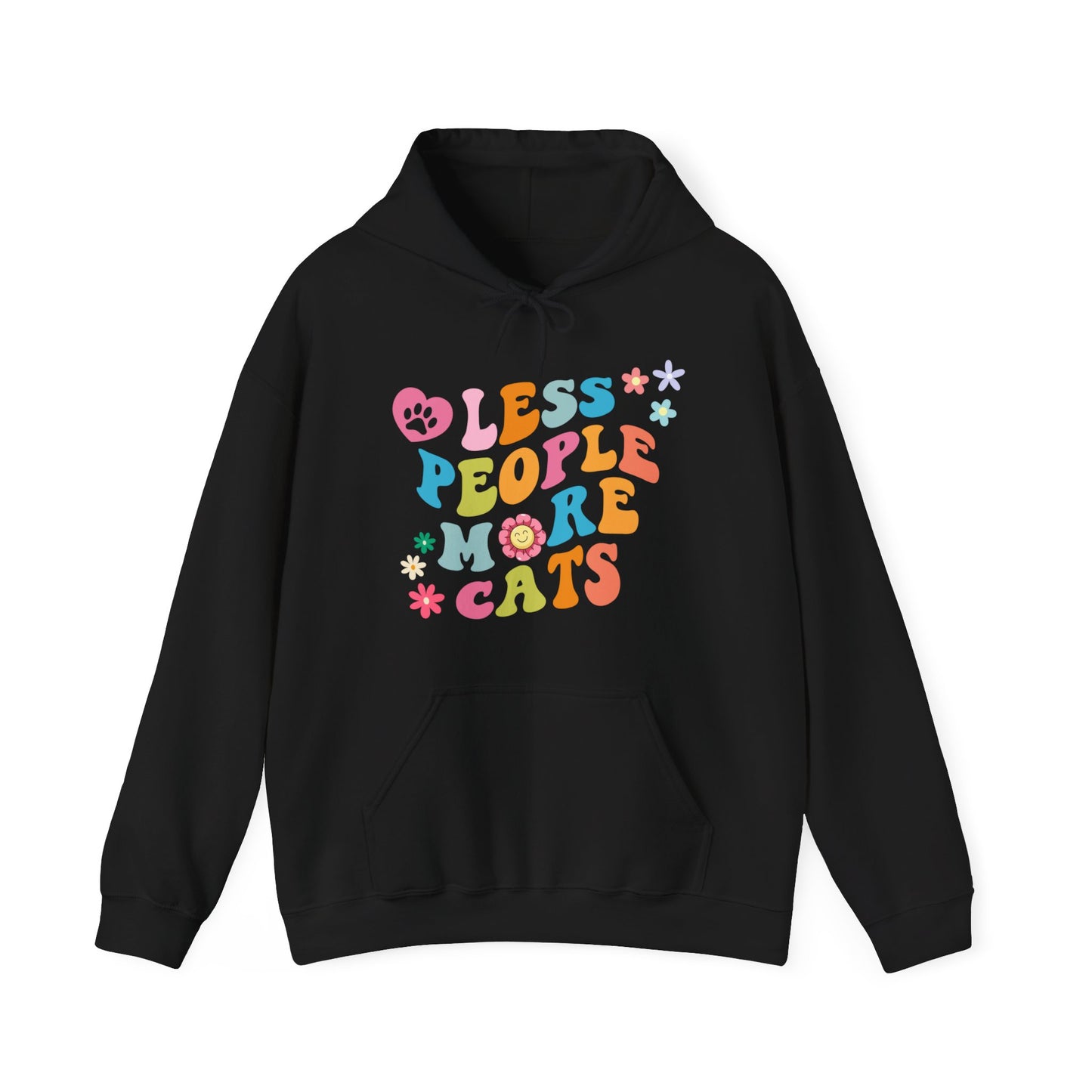 Less People More Cats Unisex Heavy Blend™ Hooded Sweatshirt, Funny Cat Hoodie, Cat Lover Gift, Cat Hoodie, Cats, Boyfriend Gift, Girlfriend Gift, Mom Gift, Dad Gift