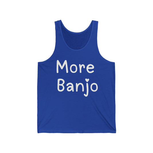 More Banjo Unisex Jersey Tank Top, Bluegrass Tank Top, Music Lover Gift, Banjo Player Gift, Festival Tank Top