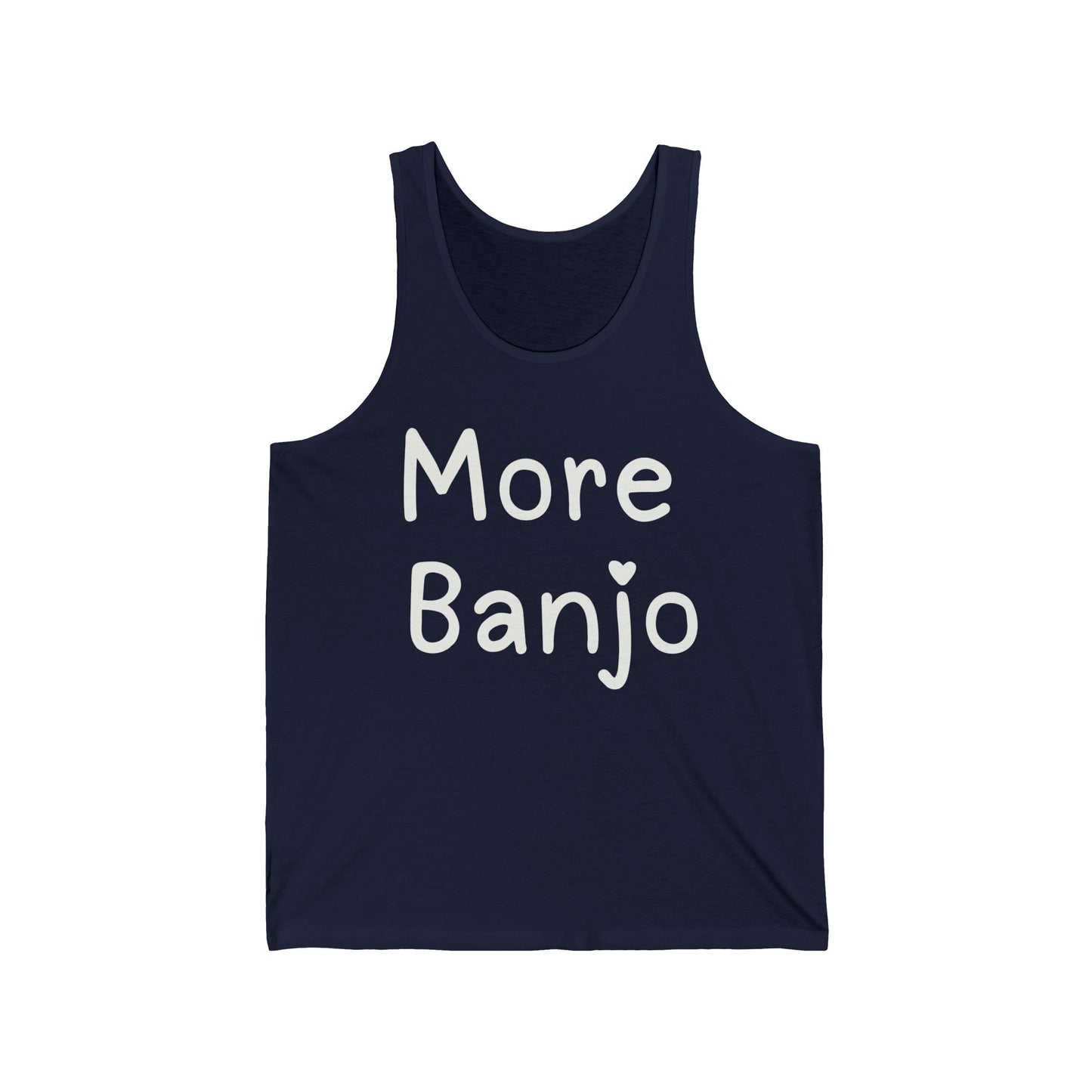 More Banjo Unisex Jersey Tank Top, Bluegrass Tank Top, Music Lover Gift, Banjo Player Gift, Festival Tank Top