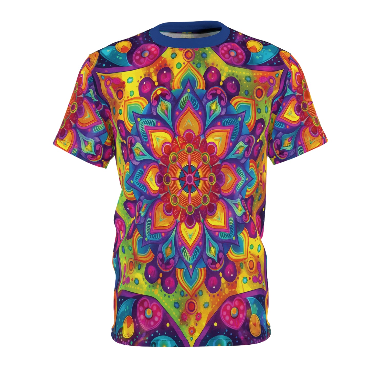 Psychedelic Mandala Cool Fun Unisex T-Shirt, All Over Print Tee, Rave, EDM, Festival, Trippy