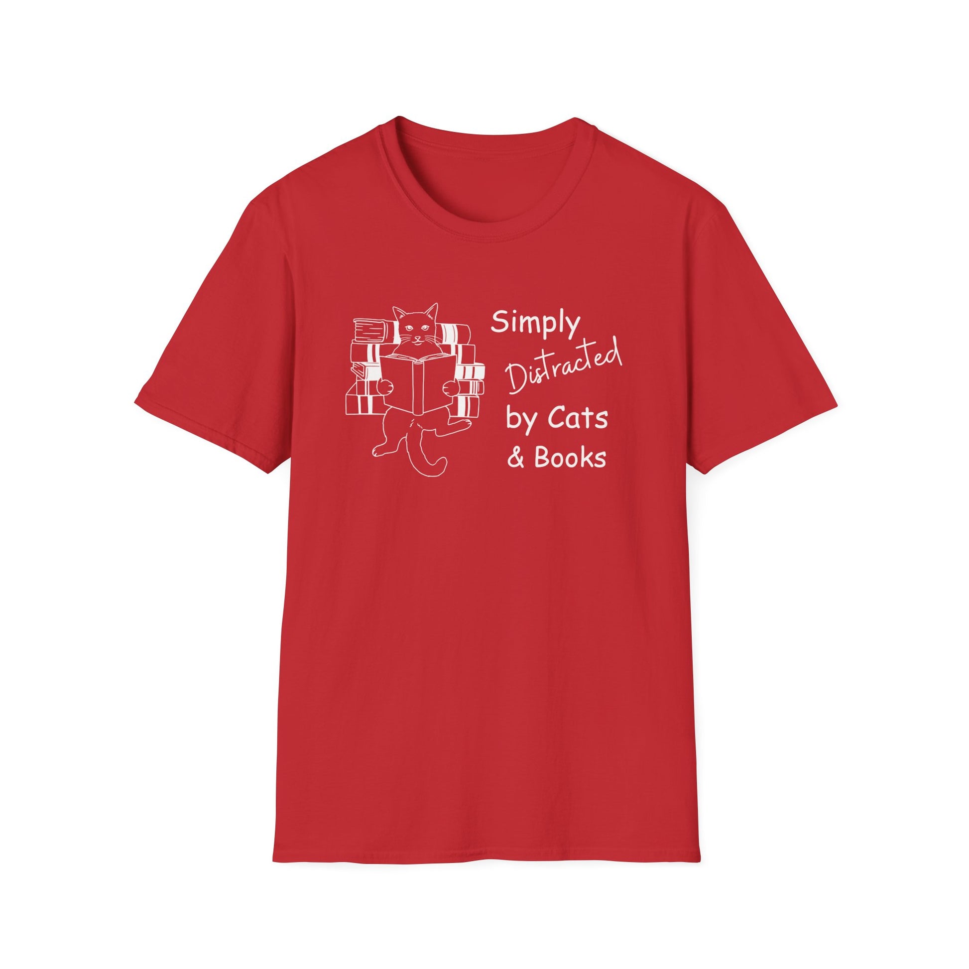 Simply Distracted By Cats & Books T-shirt, Momma Cat Shirt, Funny Cat Shirt