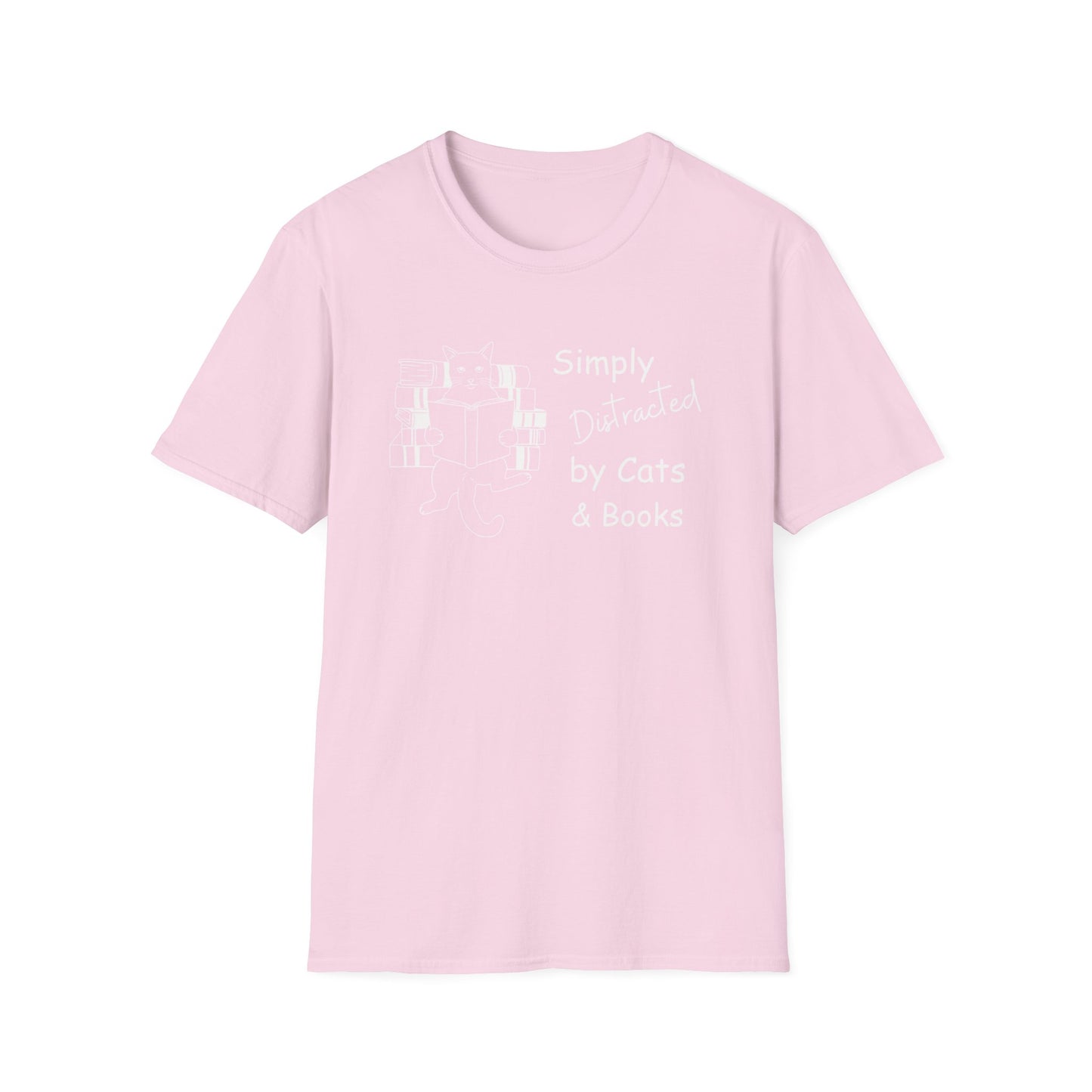 Simply Distracted By Cats & Books T-shirt, Momma Cat Shirt, Funny Cat Shirt