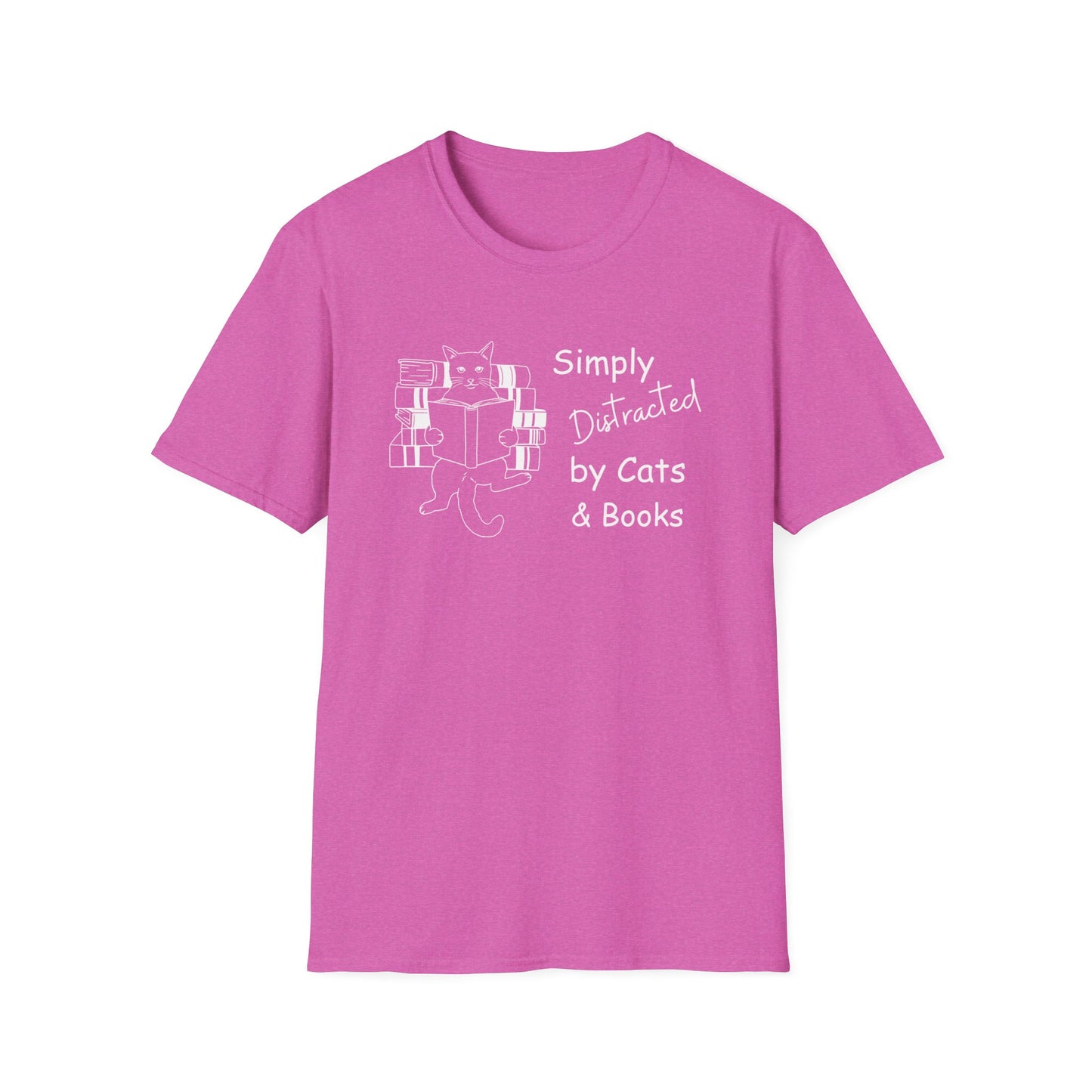 Simply Distracted By Cats & Books T-shirt, Momma Cat Shirt, Funny Cat Shirt