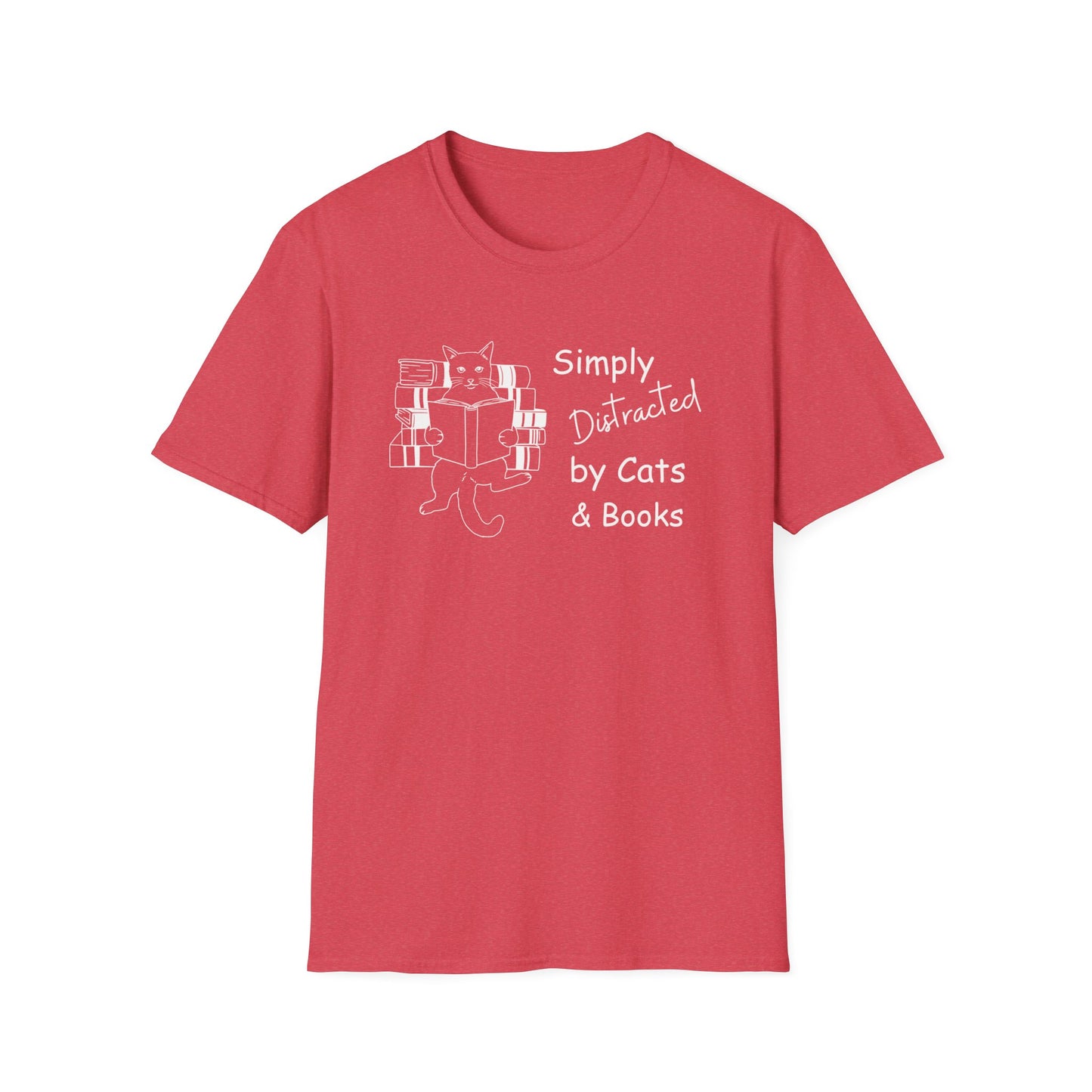 Simply Distracted By Cats & Books T-shirt, Momma Cat Shirt, Funny Cat Shirt