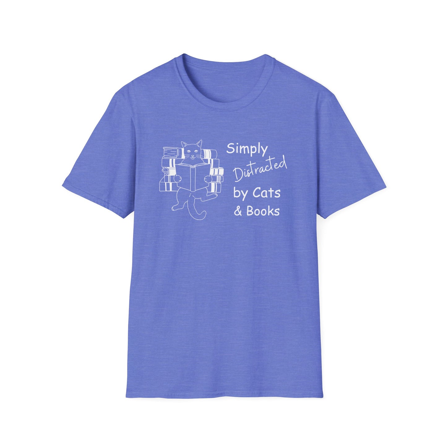 Simply Distracted By Cats & Books T-shirt, Momma Cat Shirt, Funny Cat Shirt