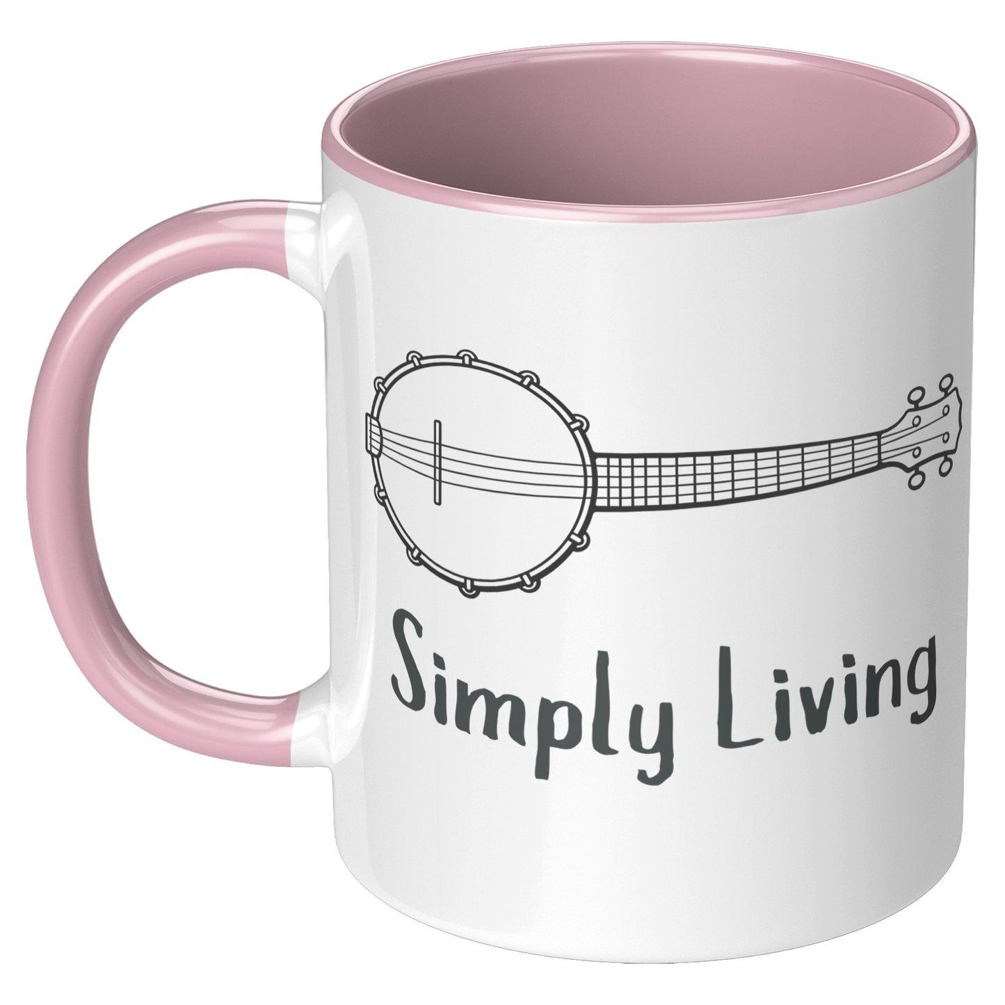 Simply Living Banjo 11oz Accent Mug, Banjo Player Gift, Banjo Lover Gift