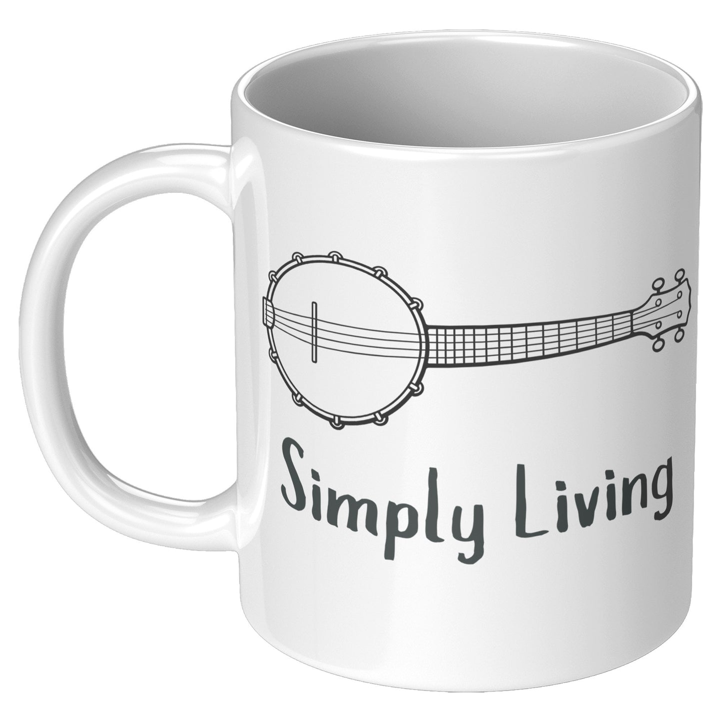 Simply Living Banjo 11oz Mug, Banjo Player Gift, Banjo Lover Gift