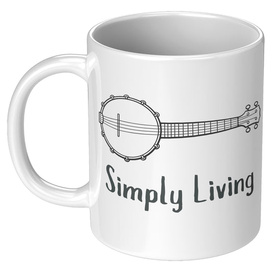 Simply Living Banjo 11oz Mug, Banjo Player Gift, Banjo Lover Gift