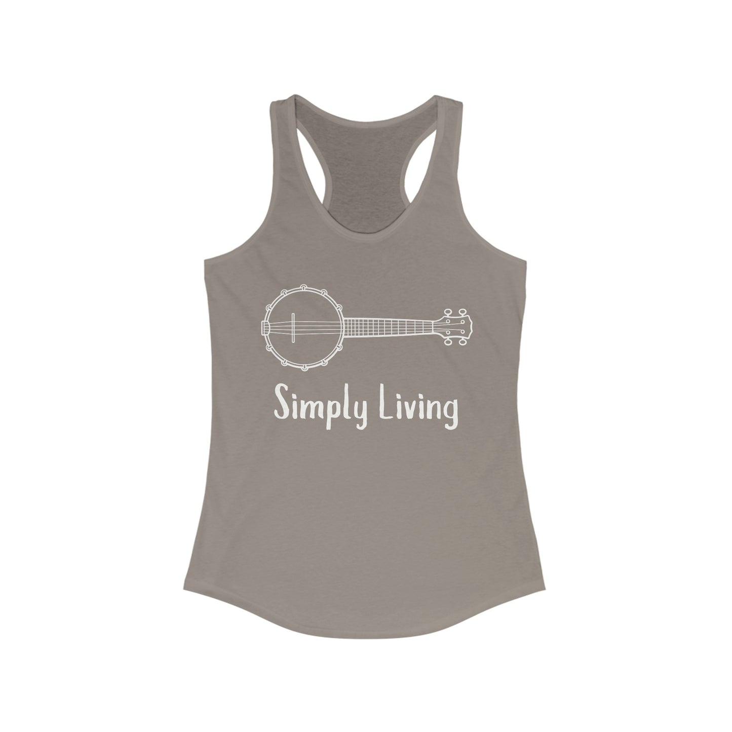 Simply Living Banjo Racerback Tank Top, Bluegrass Tank Top, Music Lover Gift, Banjo Player Gift, Festival Tank Top