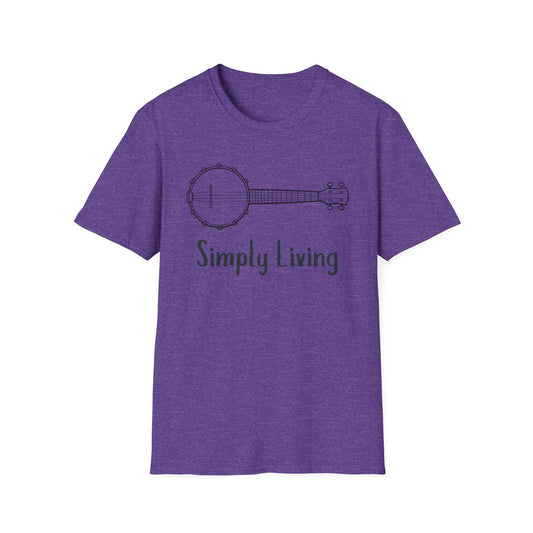 Simply Living Banjo T-shirt, Banjo Player Gift, Banjo Lover Gift, Festival Tee