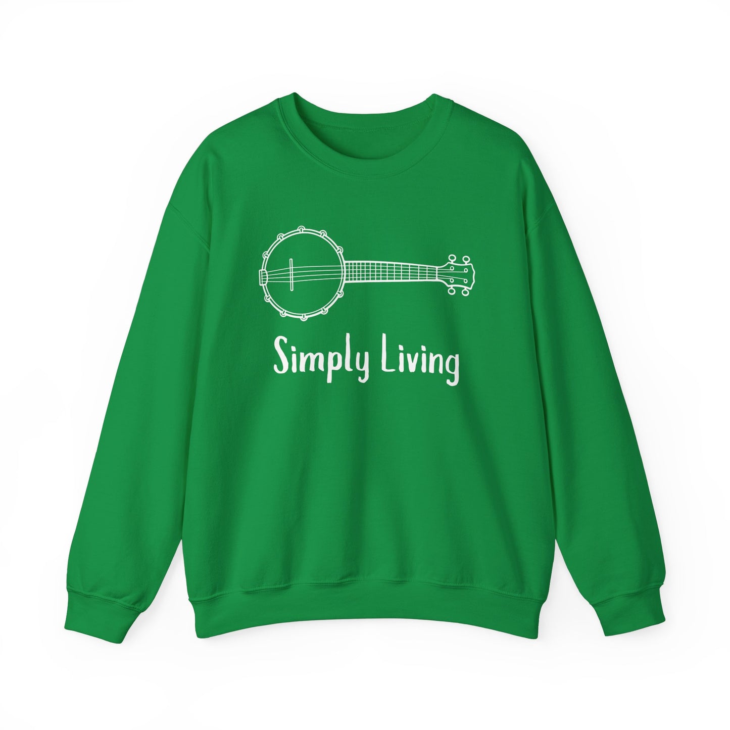 Simply Living Banjo Unisex Heavy Blend™ Crewneck Sweatshirt, Music Lover Gift, Banjo Player Gift, Festival Sweatshirt