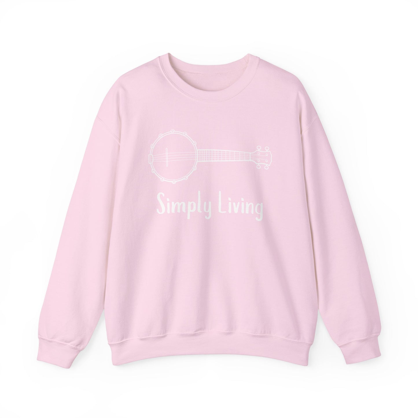 Simply Living Banjo Unisex Heavy Blend™ Crewneck Sweatshirt, Music Lover Gift, Banjo Player Gift, Festival Sweatshirt