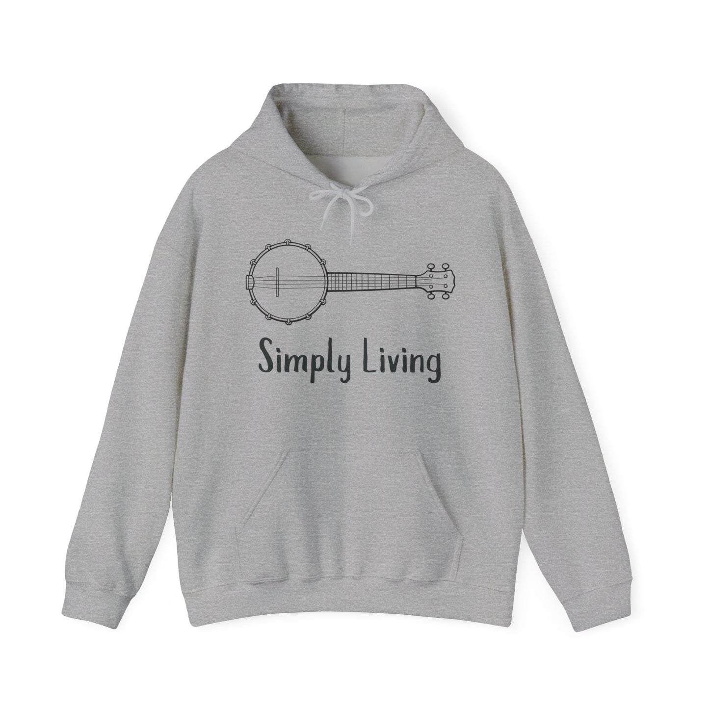 Simply Living Banjo Unisex Heavy Blend™ Hooded Sweatshirt, Music Lover Gift, Banjo Player Gift, Festival Hoodie