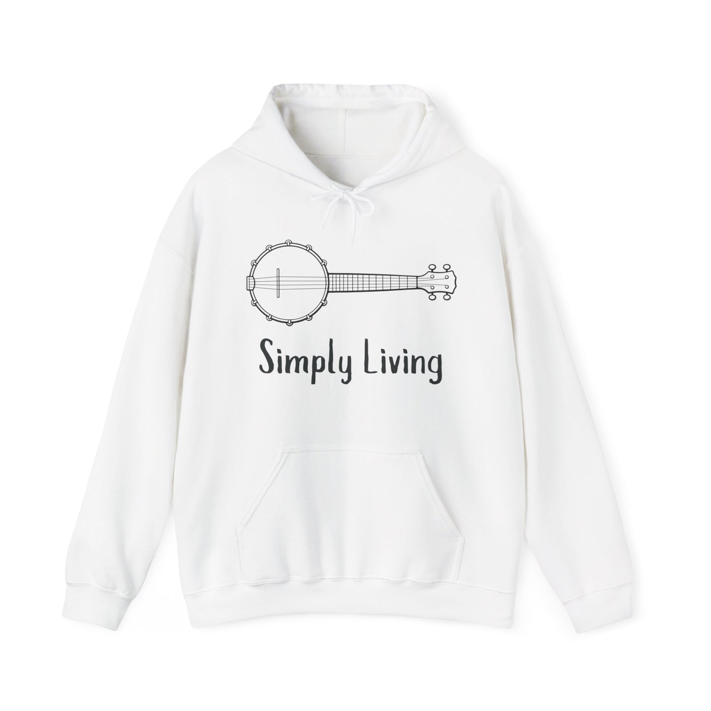 Simply Living Banjo Unisex Heavy Blend™ Hooded Sweatshirt, Music Lover Gift, Banjo Player Gift, Festival Hoodie