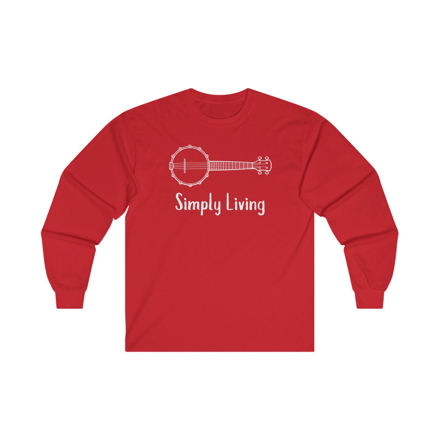 Simply Living Banjo Unisex Ultra Cotton Long Sleeve T-shirt, Banjo Lover Gift, Music Lover Gift, Festival Shirt, Bluegrass T-shirt