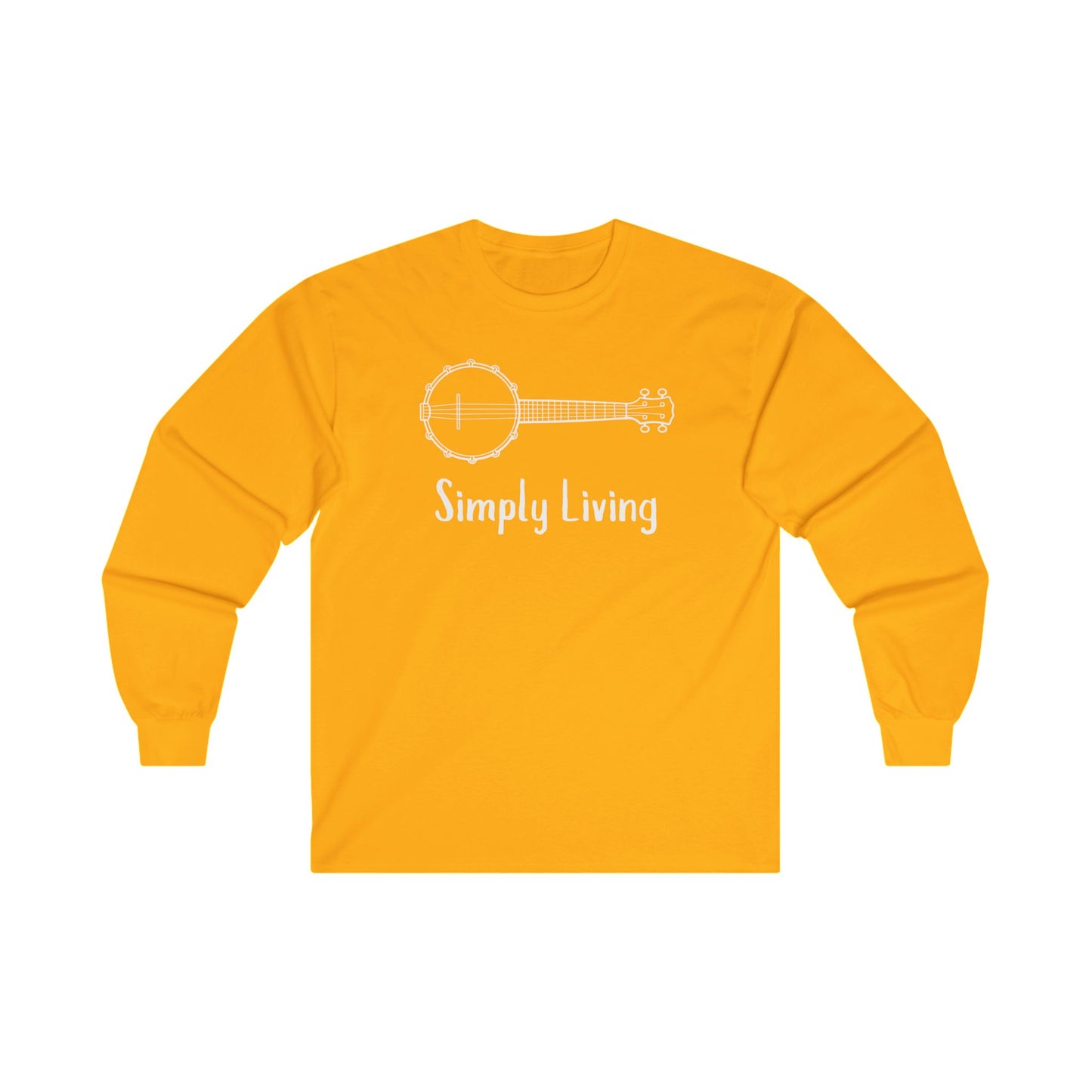 Simply Living Banjo Unisex Ultra Cotton Long Sleeve T-shirt, Banjo Lover Gift, Music Lover Gift, Festival Shirt, Bluegrass T-shirt