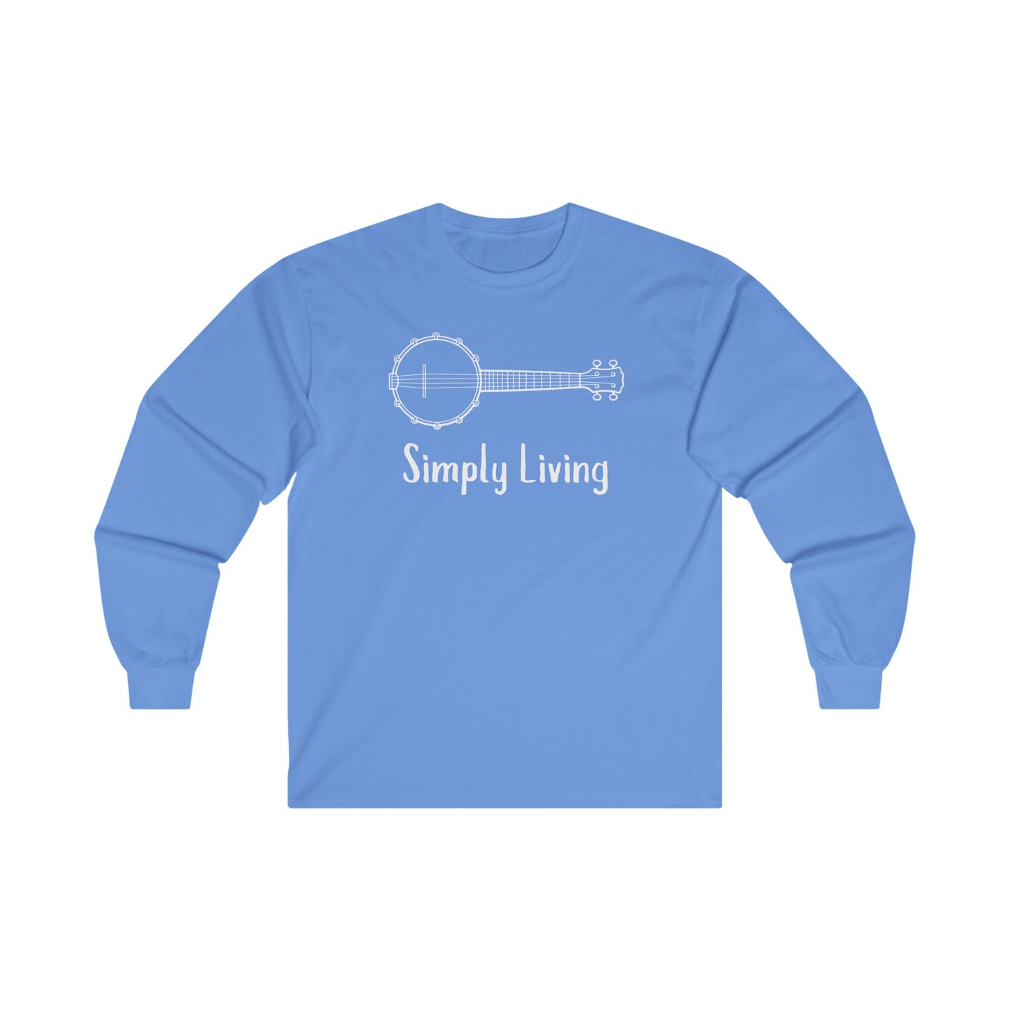 Simply Living Banjo Unisex Ultra Cotton Long Sleeve T-shirt, Banjo Lover Gift, Music Lover Gift, Festival Shirt, Bluegrass T-shirt