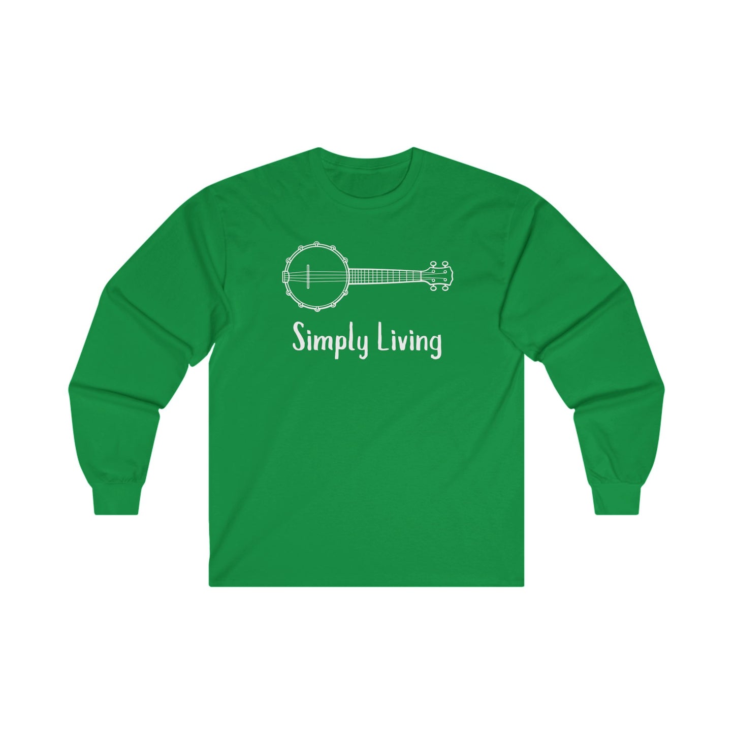 Simply Living Banjo Unisex Ultra Cotton Long Sleeve T-shirt, Banjo Lover Gift, Music Lover Gift, Festival Shirt, Bluegrass T-shirt