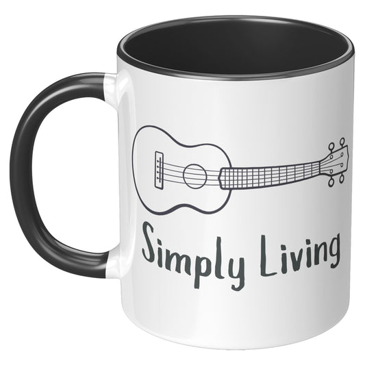Simply Living Guitar 11oz Accent Mug, Guitar Player Gift, Guitar Lover Gift