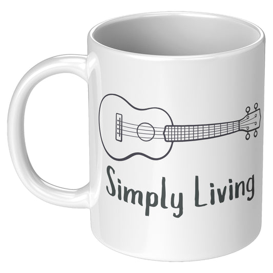Simply Living Guitar 11oz Mug, Guitar Player Gift, Guitar Lover Gift