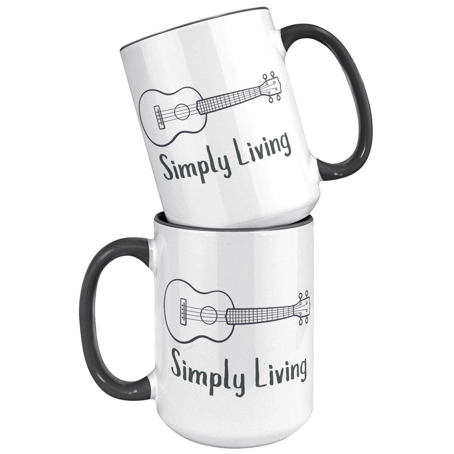 Simply Living Guitar 15oz Accent Mug, Guitar Player Gift, Guitar Lover Gift