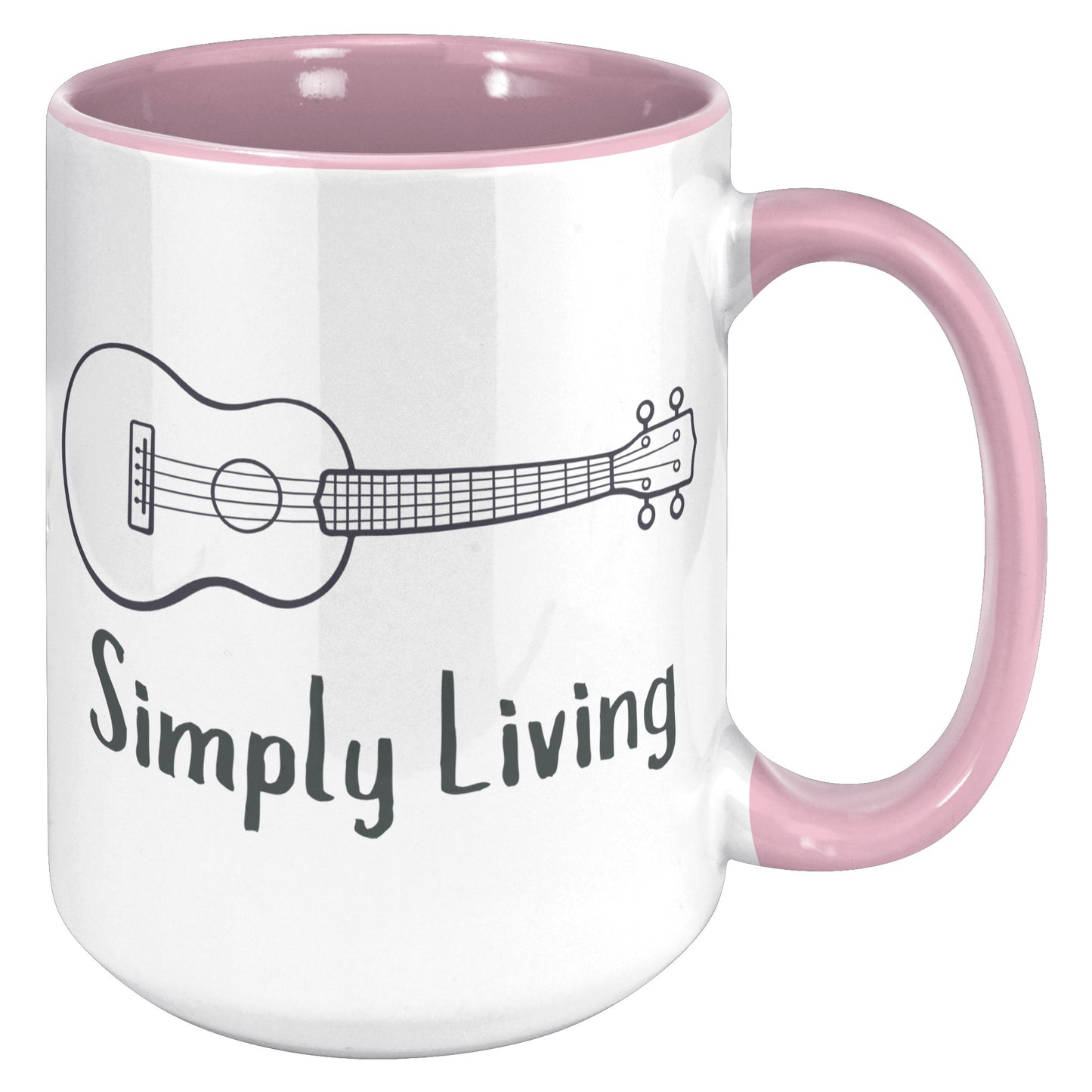 Simply Living Guitar 15oz Accent Mug, Guitar Player Gift, Guitar Lover Gift