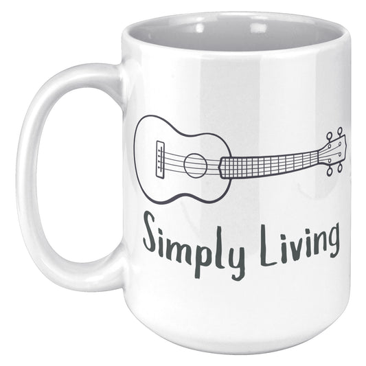 Simply Living Guitar 15oz Mug, Guitar Player Gift, Guitar Lover Gift