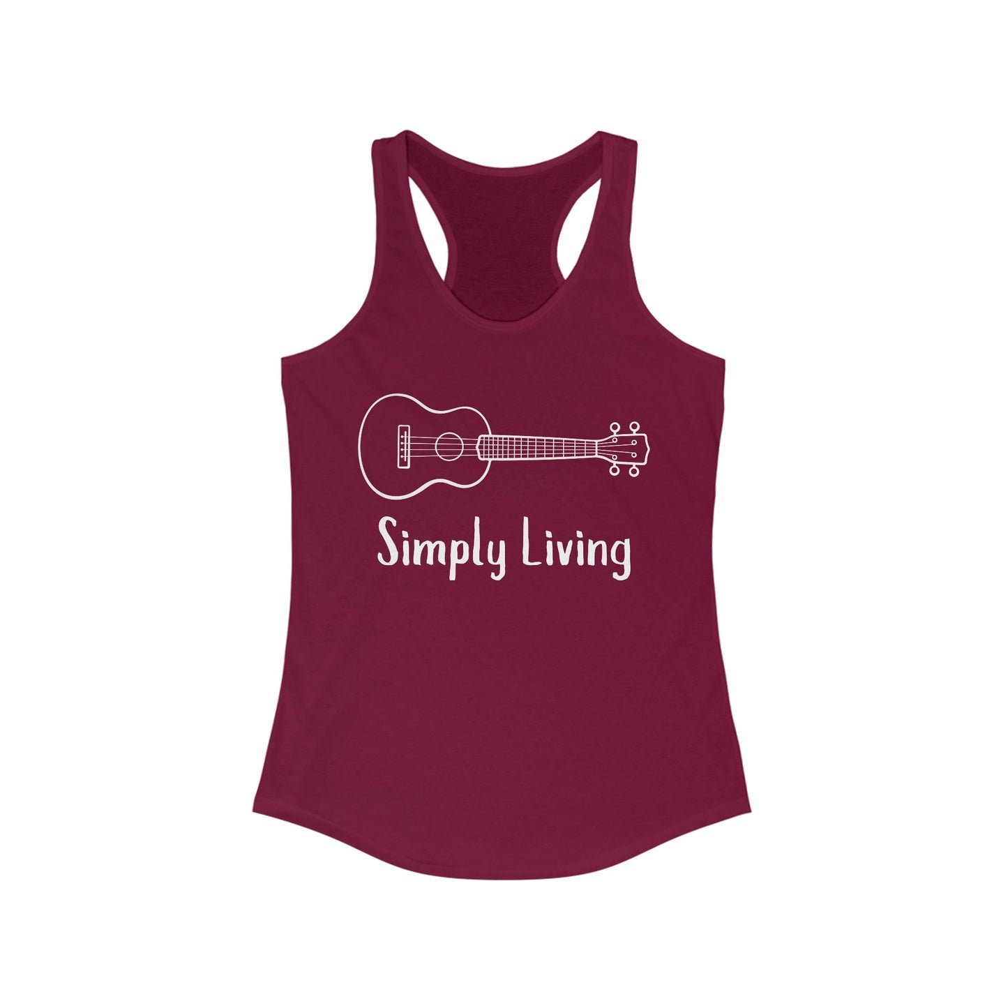 Simply Living Guitar Racerback Tank Top, Bluegrass Tank Top, Music Lover Gift, Guitar Player Gift, Festival Tank Top
