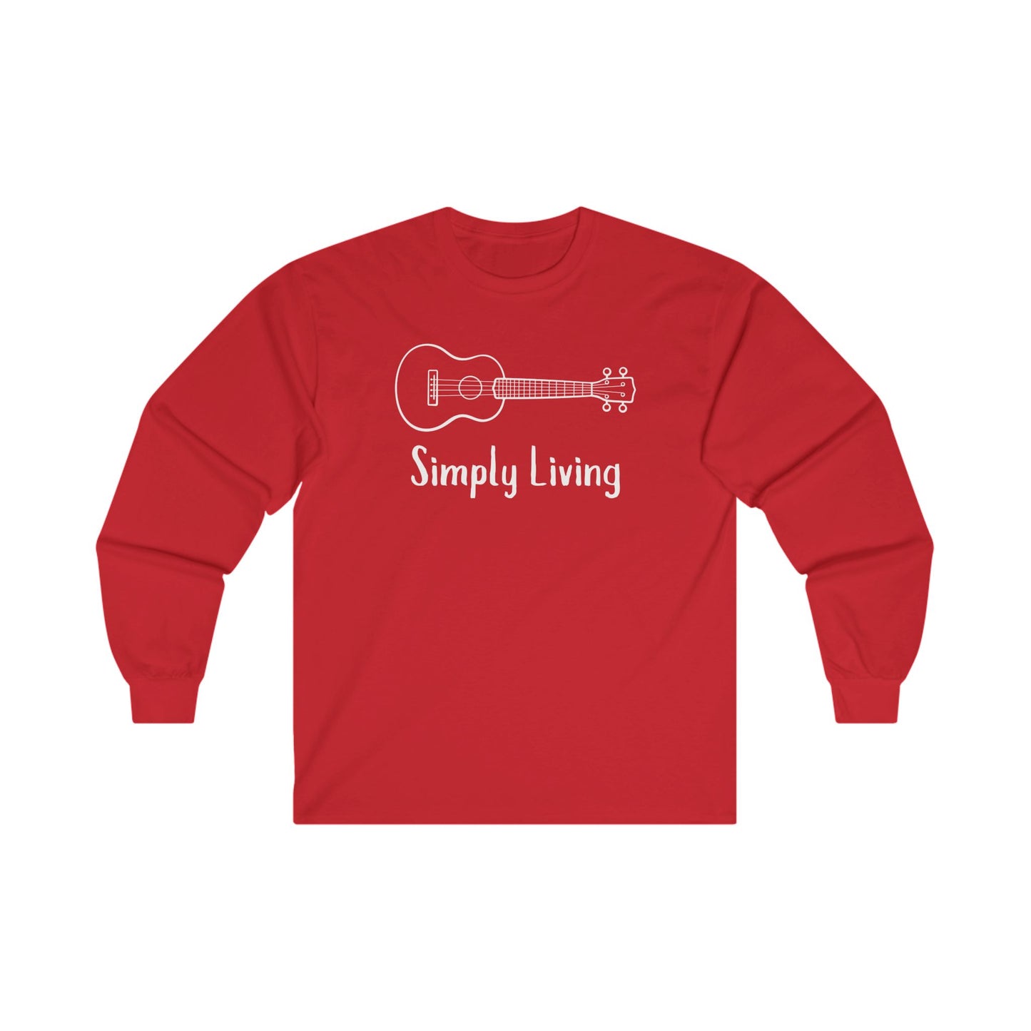 Simply Living Guitar Unisex Ultra Cotton Long Sleeve T-shirt, Guitar Lover Gift, Music Lover Gift, Festival Shirt, Bluegrass T-shirt