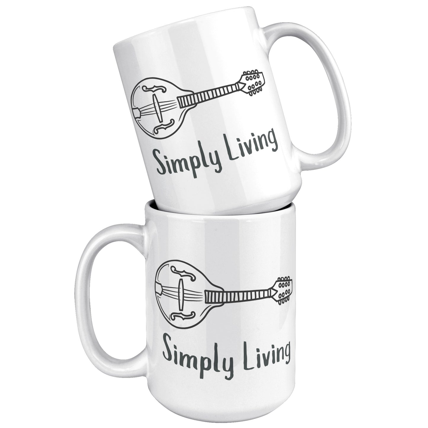 Simply Living Mandolin 15oz Mug, Mandolin Lover Gift, Mandolin Player Gift