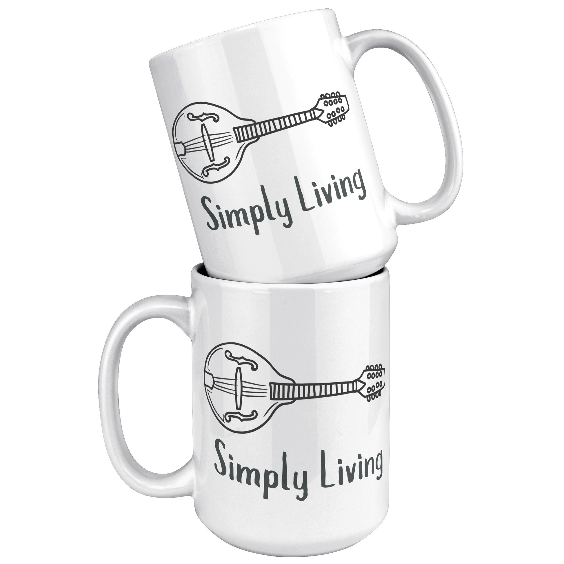 Simply Living Mandolin 15oz Mug, Mandolin Lover Gift, Mandolin Player Gift