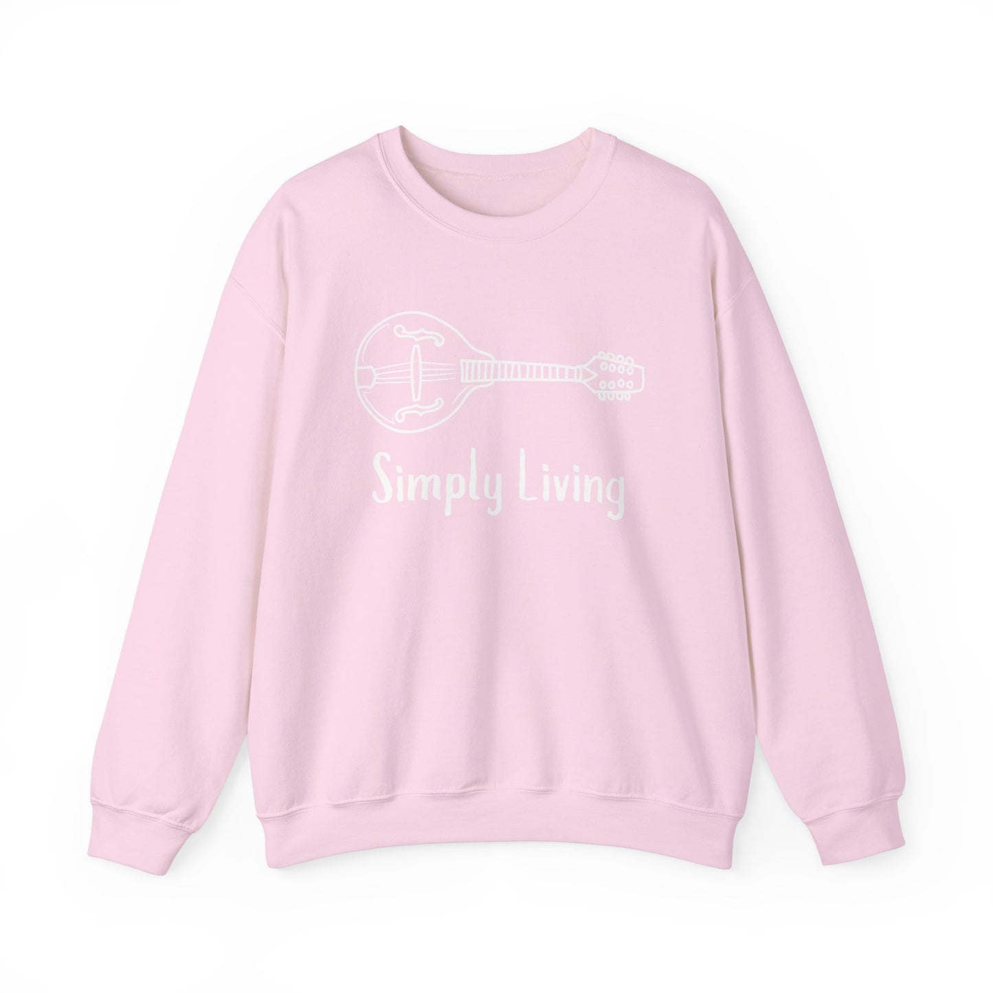 Simply Living Mandolin Unisex Heavy Blend™ Crewneck Sweatshirt, Music Lover Gift, Mandolin Player Gift, Festival Sweatshirt