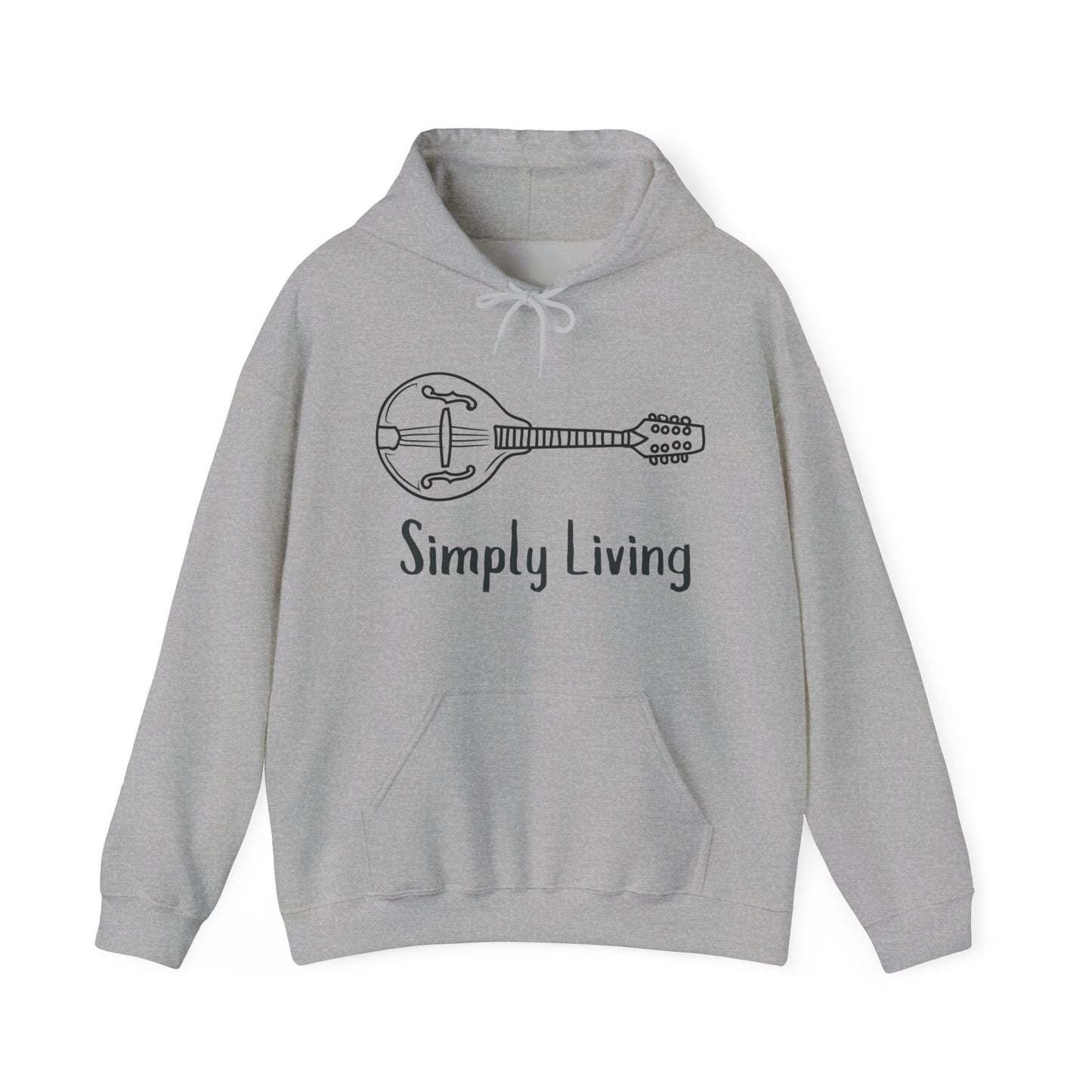 Simply Living Mandolin Unisex Heavy Blend™ Hooded Sweatshirt, Music Lover Gift, Mandolin Player Gift, Festival Hoodie