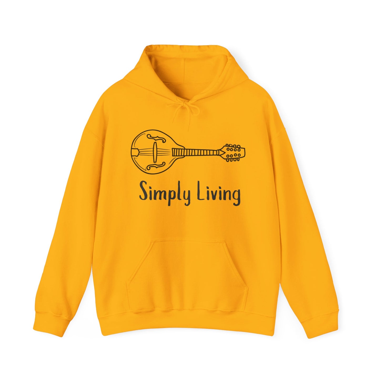 Simply Living Mandolin Unisex Heavy Blend™ Hooded Sweatshirt, Music Lover Gift, Mandolin Player Gift, Festival Hoodie