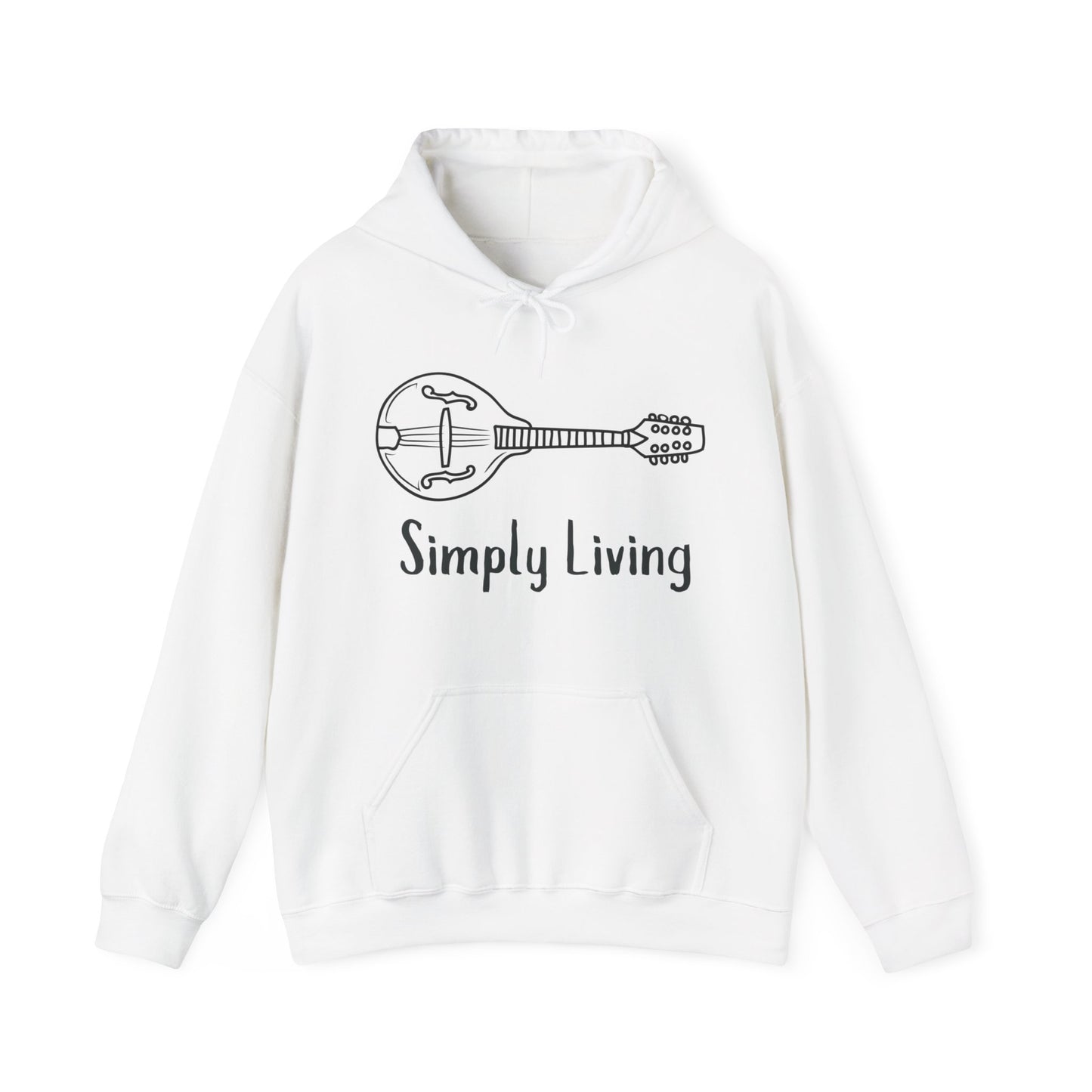 Simply Living Mandolin Unisex Heavy Blend™ Hooded Sweatshirt, Music Lover Gift, Mandolin Player Gift, Festival Hoodie