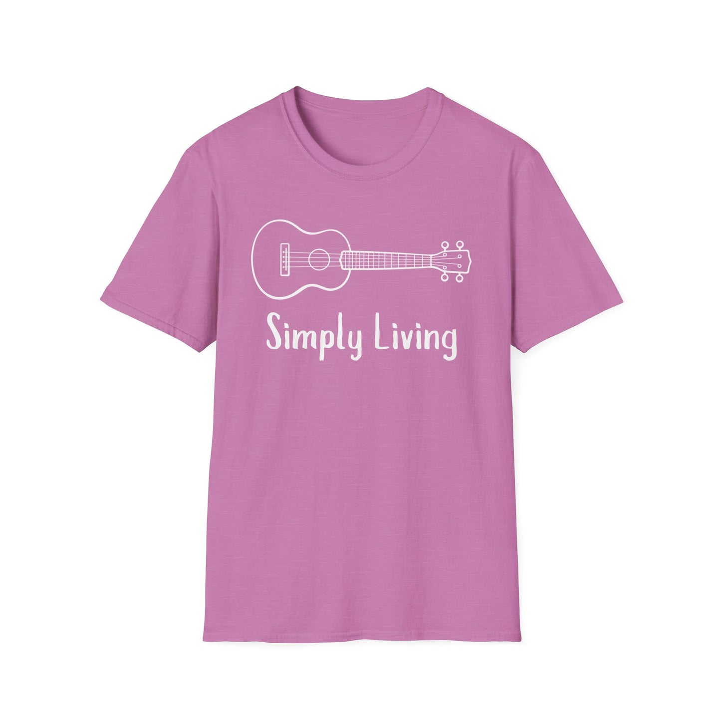 Simply Living White Guitar T-shirt, Guitar Tee, Music Lover Gift, Guitar Player Gift, Festival Tee 