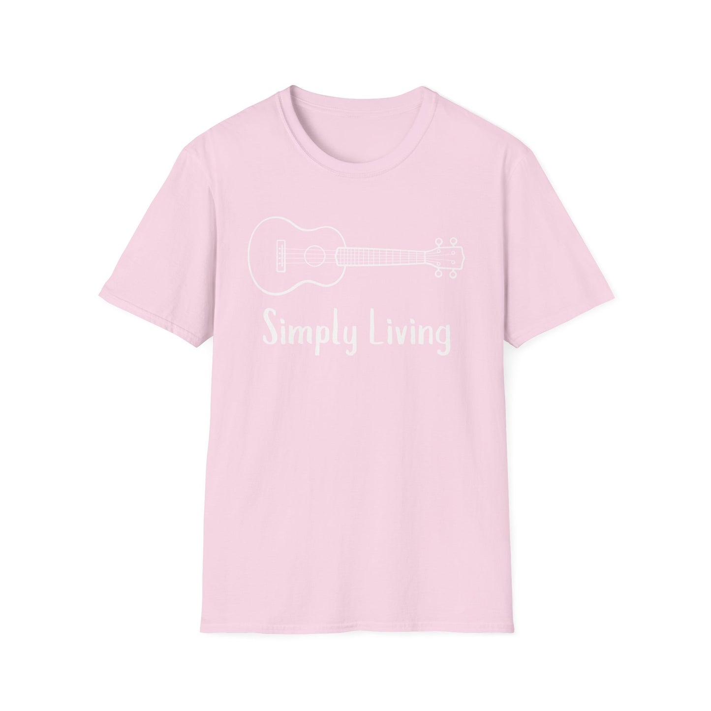 Simply Living White Guitar T-shirt, Guitar Tee, Music Lover Gift, Guitar Player Gift, Festival Tee